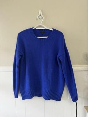 J. Crew Wool Blend Chunky Electric Blue Sweater Size M